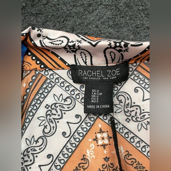 Rachel Zoe Orange Bandana Print Halter Blouse Size S NWT - Picture 4 of 5